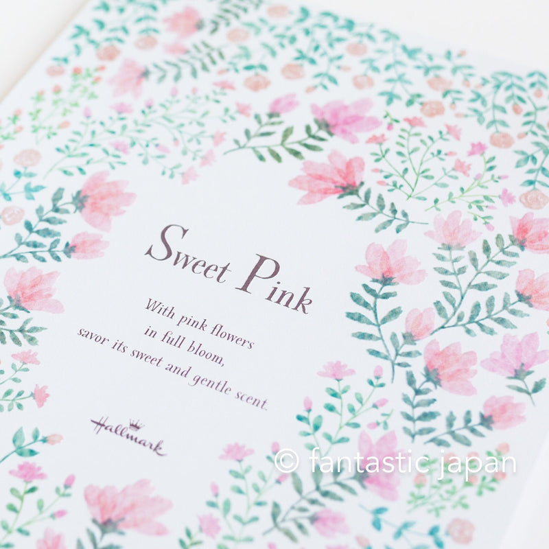 Hallmark Writing Letter Pad and Envelopes -Sweet Pink- / Nihon hallmark product / Illustrated by Miho Okazaki /
