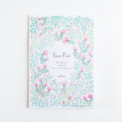 Hallmark Writing Letter Pad and Envelopes -Sweet Pink- / Nihon hallmark product / Illustrated by Miho Okazaki /