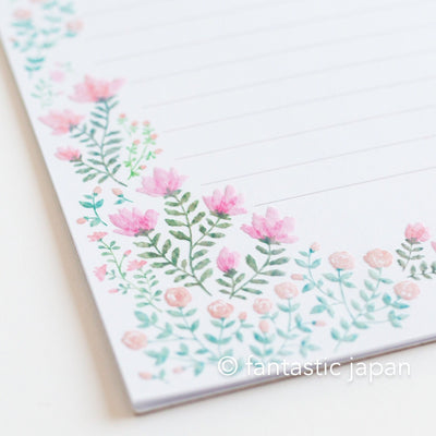 Hallmark Writing Letter Pad and Envelopes -Sweet Pink- / Nihon hallmark product / Illustrated by Miho Okazaki /