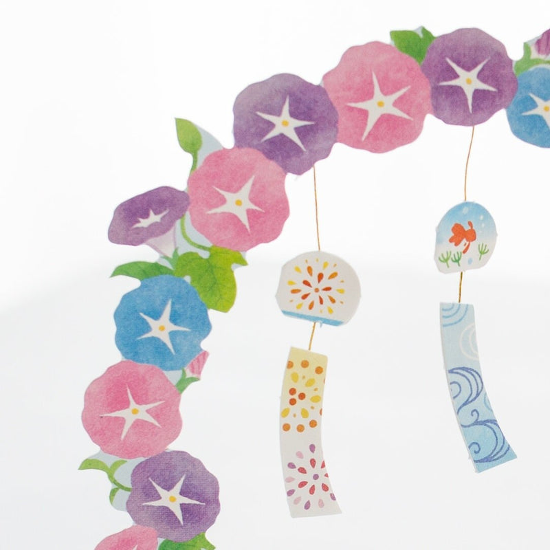 Greeting card -Morning glory arch and cat-