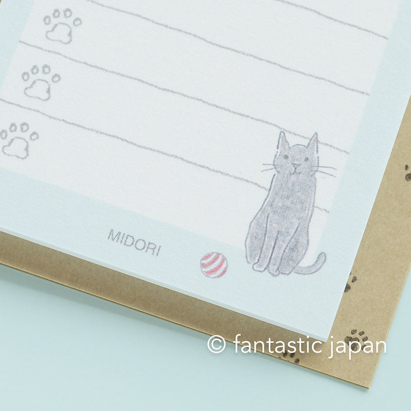 Sticky Notes  -cat to do list blue- / MIDORI