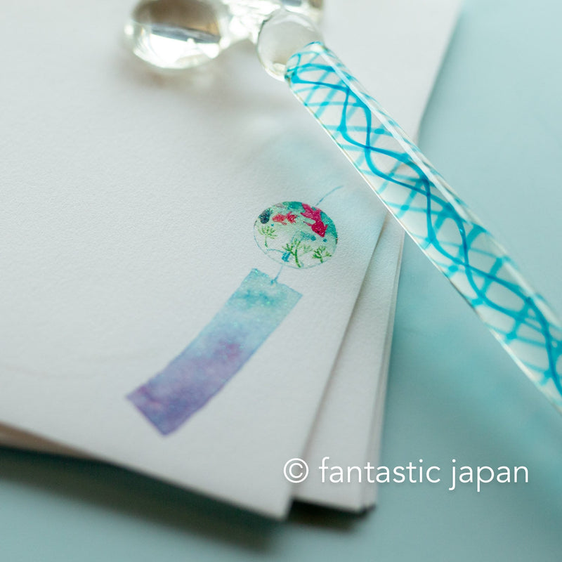 Japanese Washi Writing Letter Pad and Envelopes -Japanese summer wind chime-