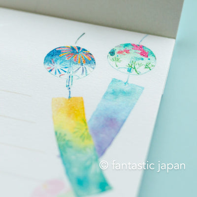 Japanese Washi Writing Letter Pad and Envelopes -Japanese summer wind chime-