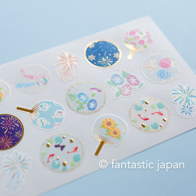 Washi Japanese cats sticker -summer motif -