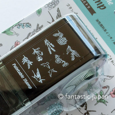 Paintable stamp 8 designs -flower and bird-