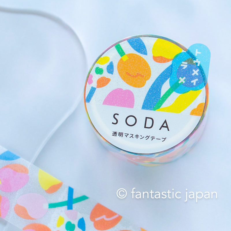 SODA / Clear masking glitter tape -tulip- / 20mm