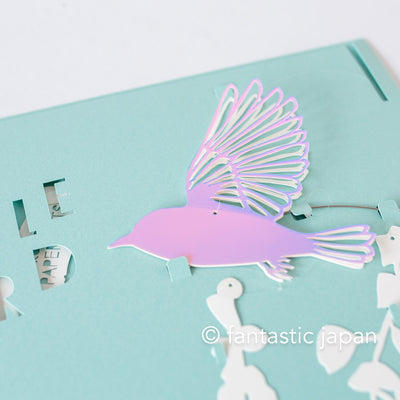 Decorative cutout hanging mobile -Mobile bird- / nekonekodesign paper arts