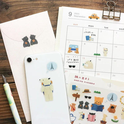 PET clear sticker -travel- by Mariko Fukuoka / cozyca product