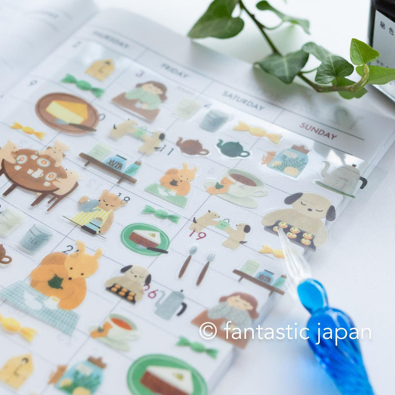 PET clear sticker -tea time- by Mariko Fukuoka / cozyca product