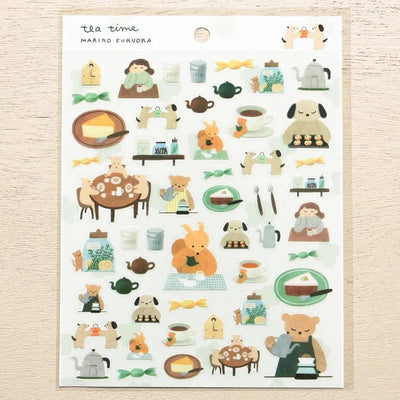 PET clear sticker -tea time- by Mariko Fukuoka / cozyca product