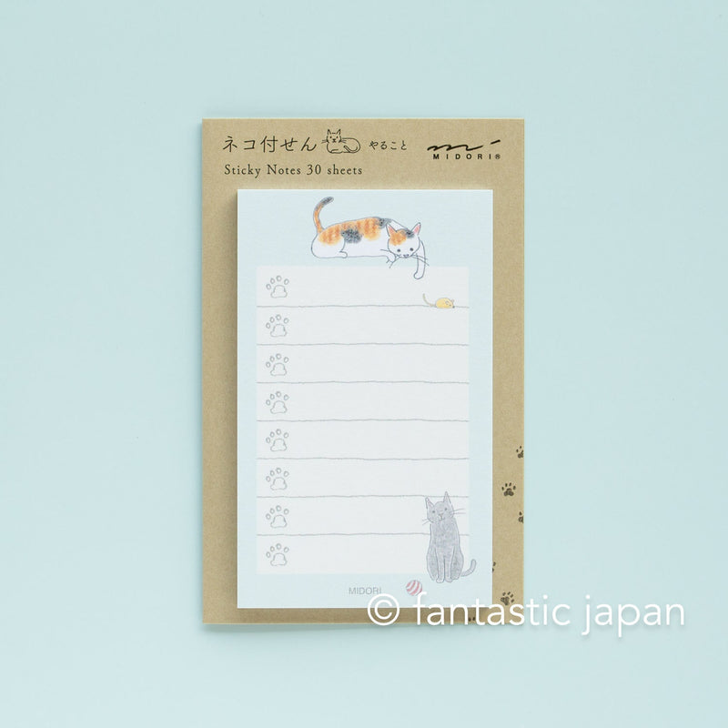 Sticky Notes  -cat to do list blue- / MIDORI