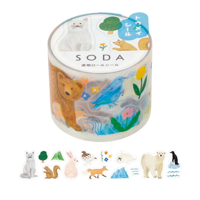 SODA / Clear PET roll sticker  -animals-