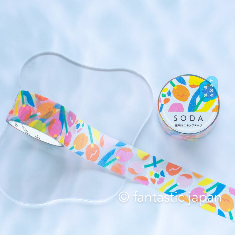 SODA / Clear masking glitter tape -tulip- / 20mm