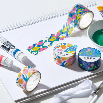 SODA / Clear masking glitter tape -tulip- / 20mm