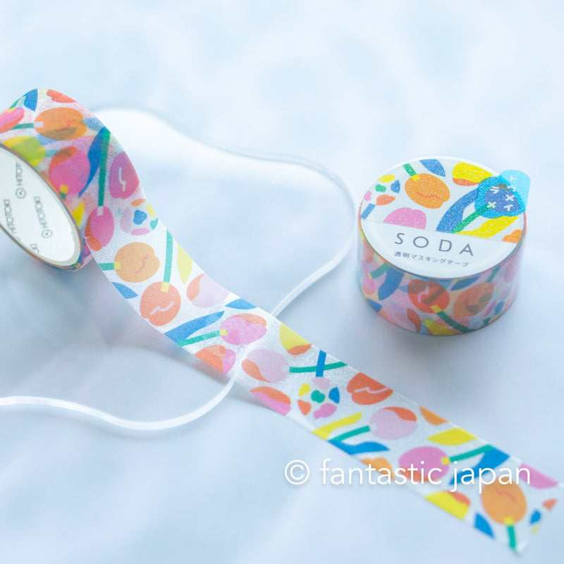 SODA / Clear masking glitter tape -tulip- / 20mm