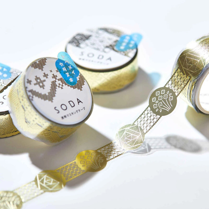 SODA / Clear PET die-cut masking tape -race ribbon- / 15mm