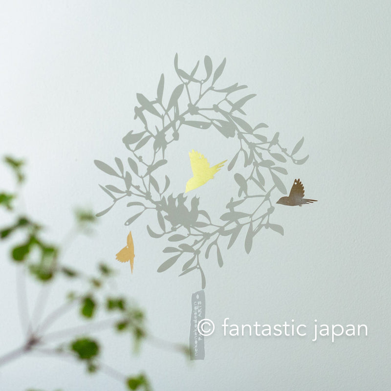 Decorative cutout hanging mobile -Nest bird- / nekonekodesign paper arts