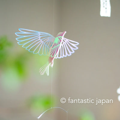 Decorative cutout hanging mobile -Mobile bird- / nekonekodesign paper arts