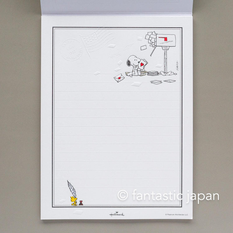 Peanuts Snoopy letter pad and envelopes -waiting for letters-