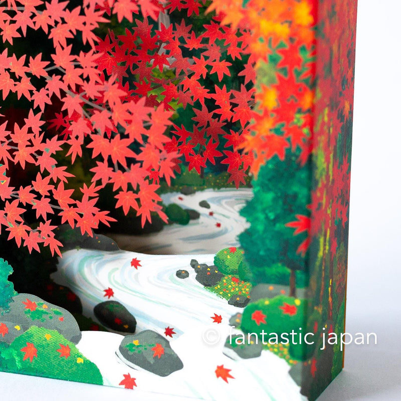 Greeting card / Autumn leaves valley / sanrio 3d greeting card