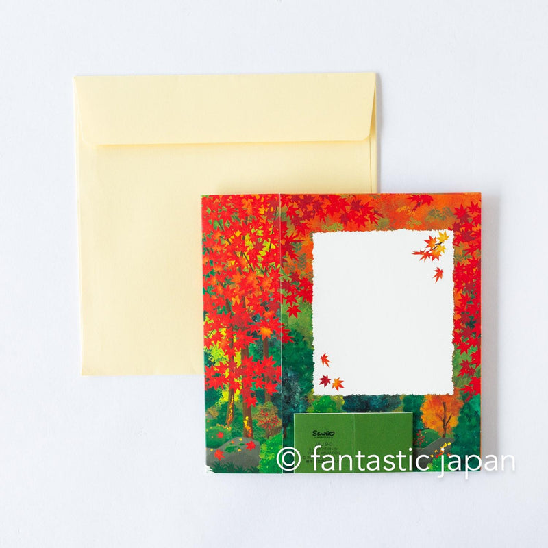 Greeting card / Autumn leaves valley / sanrio 3d greeting card