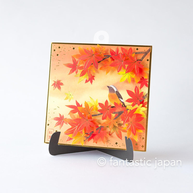 Greeting card /Bird in the red leaves / sanrio greeting card