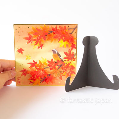 Greeting card /Bird in the red leaves / sanrio greeting card