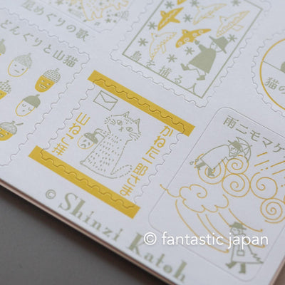 letterpress printing stickers / the journey of Kenji -gold ore-