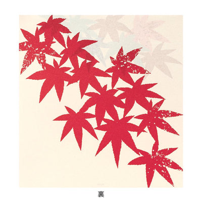 Japanese Iyo washi letter pad and envelops -autumn red leaves- / silk screen printing