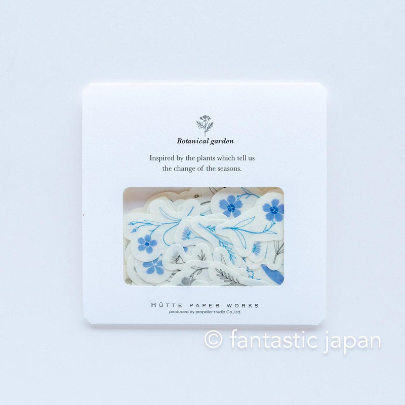 Hütte paper works / flake sticker -Blue Floral-