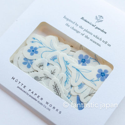 Hütte paper works / flake sticker -Blue Floral-