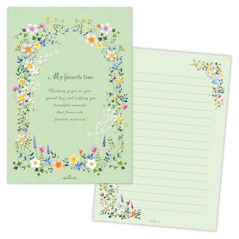 Hallmark Writing Letter Pad and Envelopes -My favorite time-