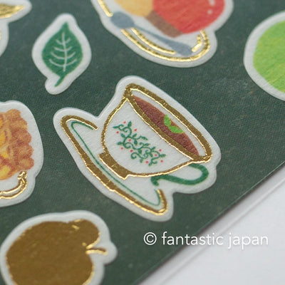 Gold foil washi sticker -apple shop-