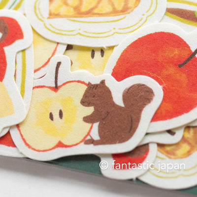 Washi flake sticker -apple shop-