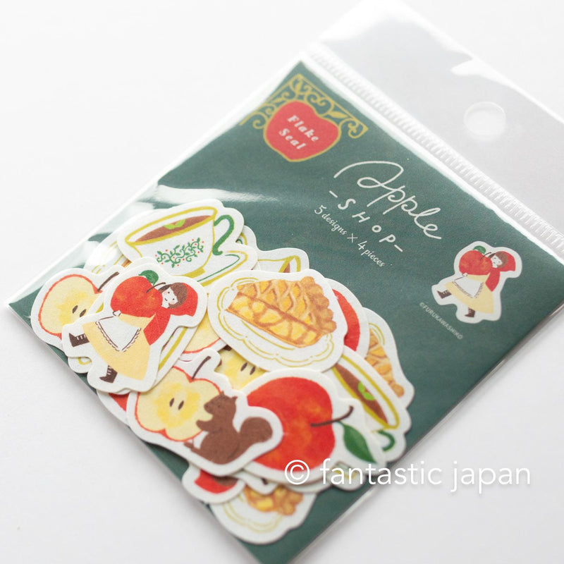 Washi flake sticker -apple shop-