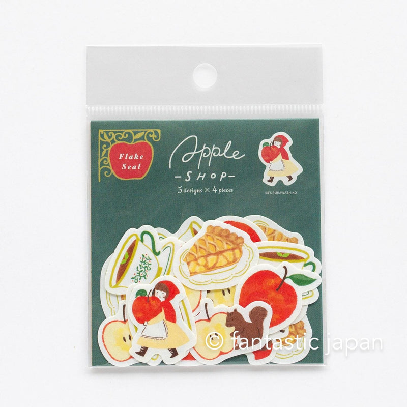 Washi flake sticker -apple shop-