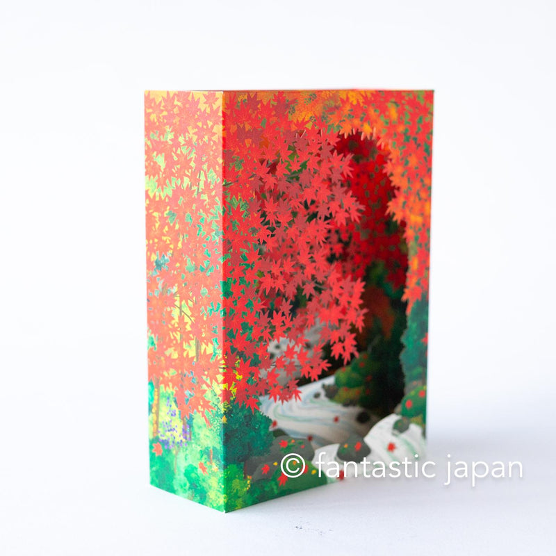 Greeting card / Autumn leaves valley / sanrio 3d greeting card