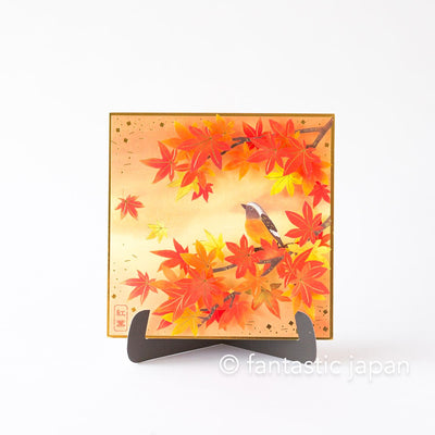 Greeting card /Bird in the red leaves / sanrio greeting card