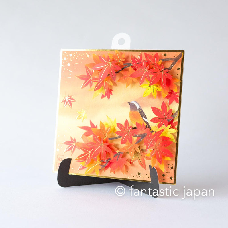 Greeting card /Bird in the red leaves / sanrio greeting card