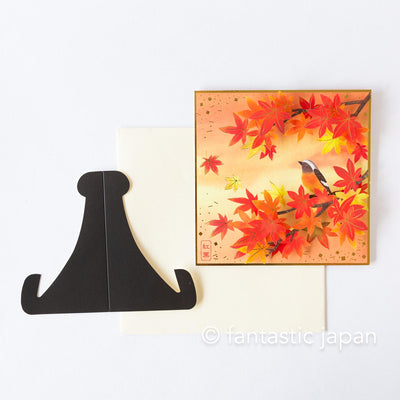 Greeting card /Bird in the red leaves / sanrio greeting card