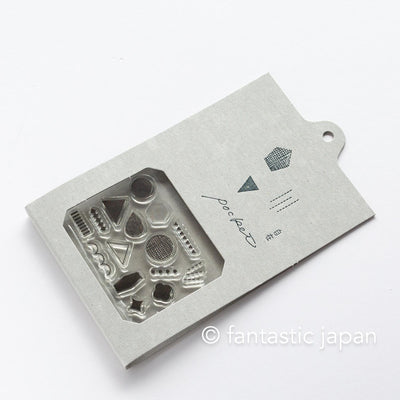 Mizushima JIZAI Clear Stamps POCKET -Shapes 01-  / nombre stamp