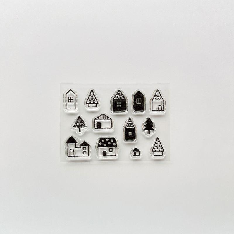 Mizushima JIZAI Clear Stamps POCKET -houses 01-  / nombre stamp