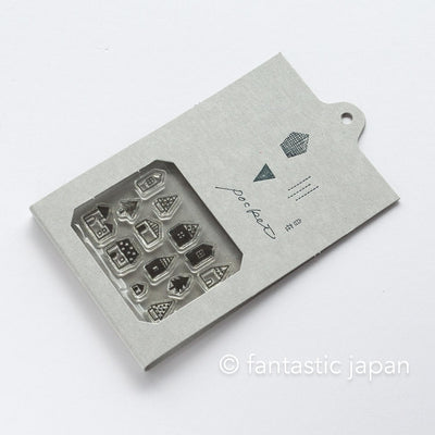 Mizushima JIZAI Clear Stamps POCKET -houses 01-  / nombre stamp