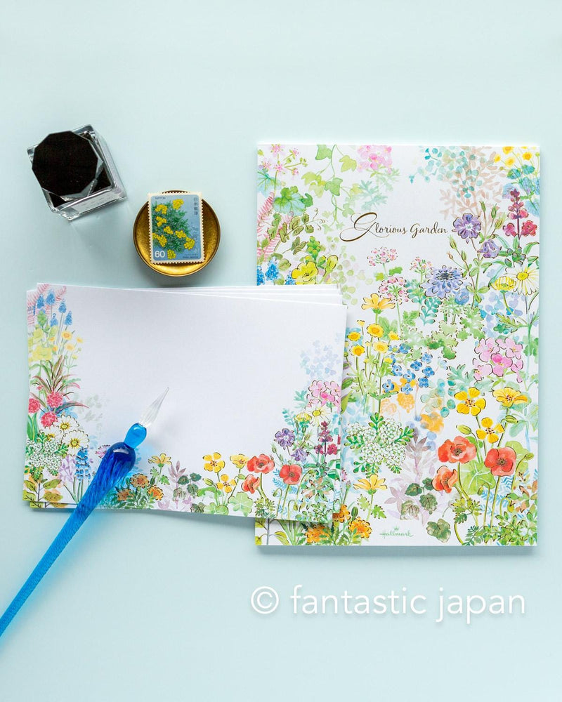 Hallmark Writing Letter Pad and Envelopes -glorious garden-