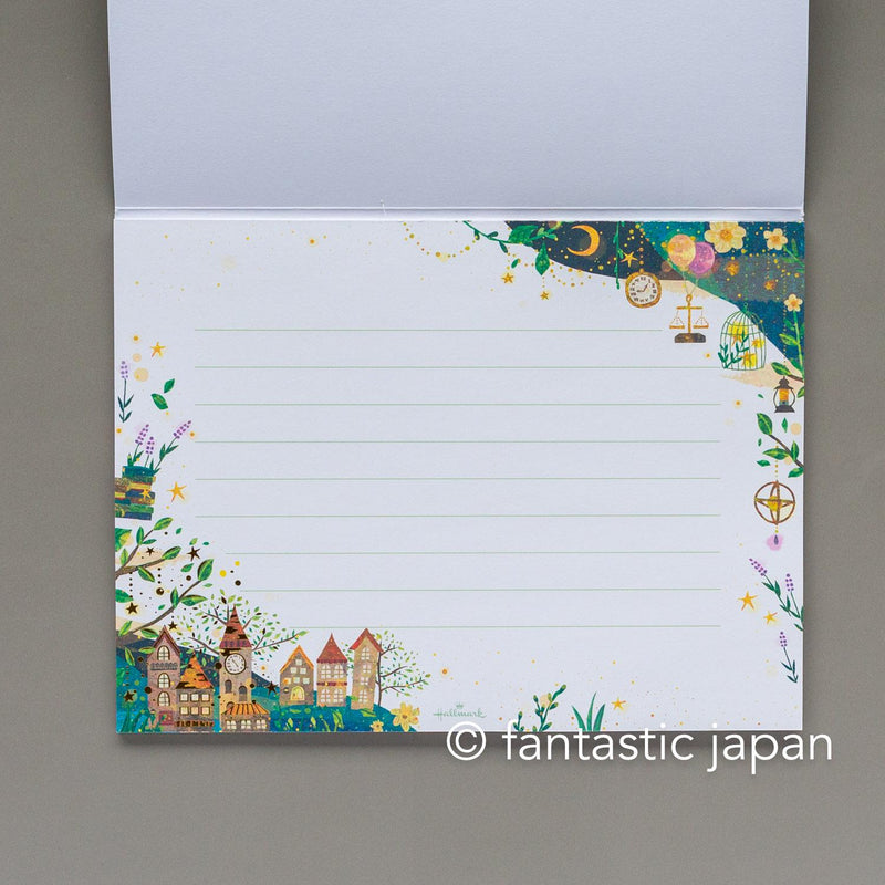 Hallmark Writing Letter Pad and Envelopes -A walk under the stars-