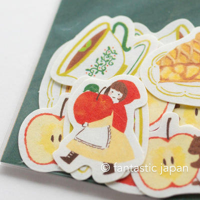 Washi flake sticker -apple shop-