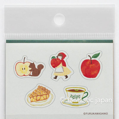 Washi flake sticker -apple shop-