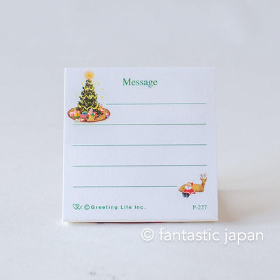 Christmas tiny pop up card -mini mini Santa Clauses christmas tree in the room-