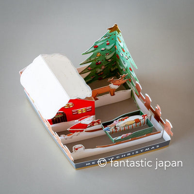 Christmas pop-up garden card "Santa Claus house"