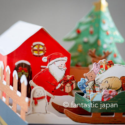 Christmas pop-up garden card "Santa Claus house"